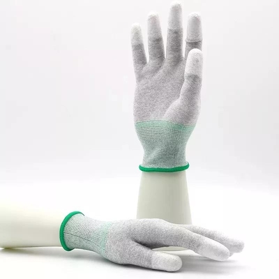 A fibra do carbono de 13 calibres fez malha o plutônio branco revestiu luvas do ESD das luvas do trabalho anti