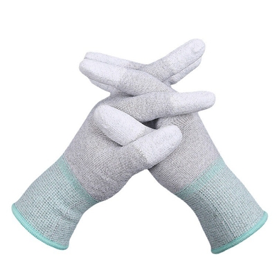 O anti nylon preto estático mergulhou o aperto extremo do écran sensível do plutônio das luvas do trabalho da segurança do ESD