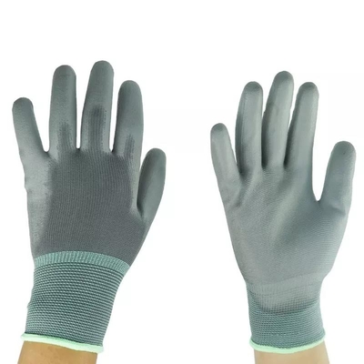 O nylon fez malha palma revestida da sala de limpeza do plutônio das anti luvas eletrostáticas coube luvas da segurança do ESD