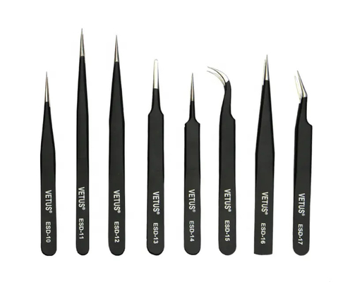 Reparo de aço inoxidável das ferramentas de extensão da pestana falsa do Tweezer da sobrancelha de VETUS Hyperfine toda para pregos de construção da pestana
