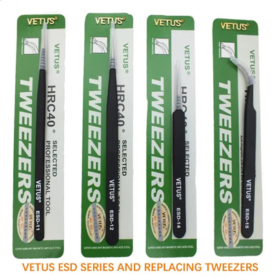 Reparo de aço inoxidável das ferramentas de extensão da pestana falsa do Tweezer da sobrancelha de VETUS Hyperfine toda para pregos de construção da pestana
