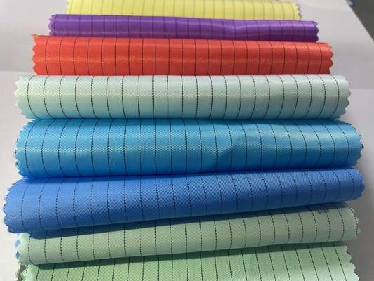 110gsm 5mm Stripe Design Antiestático ESD Tecido antiestático para confecção de vestuário industrial