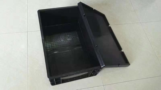 Caixa plástica do ESD dos recipientes condutores antiestáticos de Tray With Dividers Black Antistatic do escaninho do ESD da sala de limpeza com tampa
