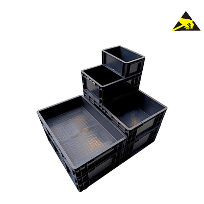 Da caixa antiestática da circulação do ESD Tray Conductive Component Container Bin caixa de envio do Esd da sala de limpeza das bandejas do Esd