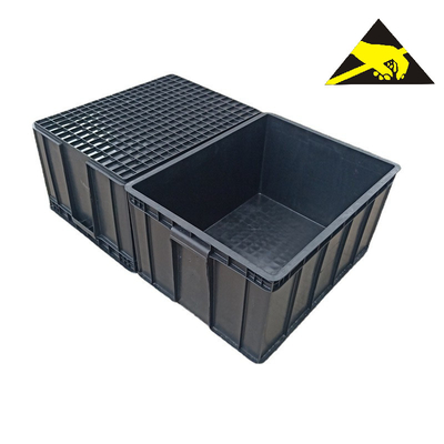 Caixas condutoras logísticas plásticas do armazenamento estático do ESD Tray Box Bins Pp Folding as anti embarcam Tote Box grande