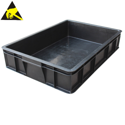 Anti caixas estáticas da caixa antiestática antiestática plástica do recipiente da caixa da dobradura do preto do ESD da bandeja para a eletrônica