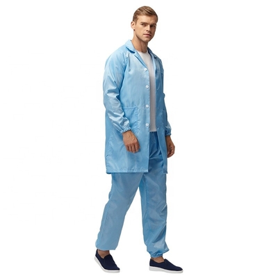 Anti roupa estática do quarto desinfetado do carbono do poliéster 2% do terno 98% do trabalho do ESD