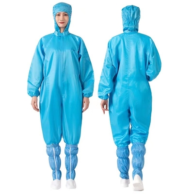 Terno unisex total estático da sala de limpeza do sobretudo do ESD da fibra condutora anti