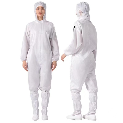 Terno unisex total estático da sala de limpeza do sobretudo do ESD da fibra condutora anti
