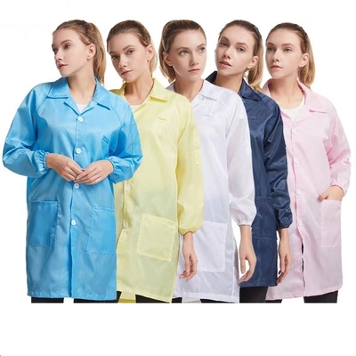 Sobretudo estático 100D*100D da blusa do quarto desinfetado dos vestuários de 165*80 ESD anti