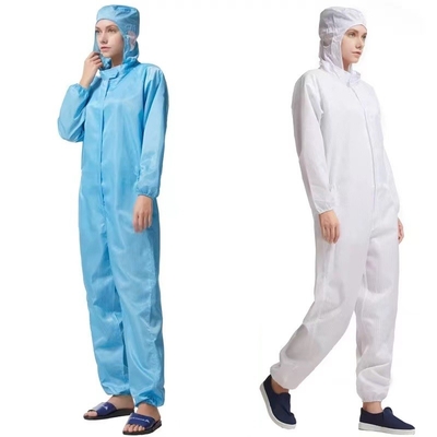 Costume estático do vestido da blusa do ESD do quarto desinfetado anti impermeável com luva longa