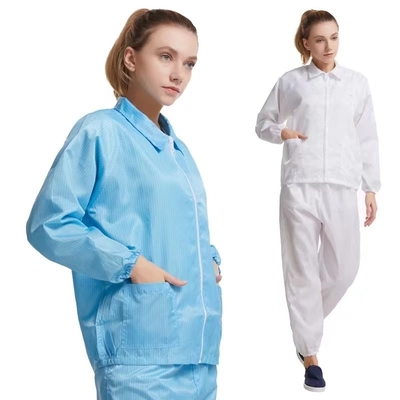 Costume estático do vestido da blusa do ESD do quarto desinfetado anti impermeável com luva longa
