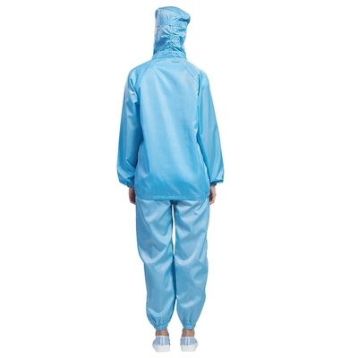 Zíperes uniformes vestuários estáticos Dustproof do ESD da oficina dos anti para a sala de limpeza