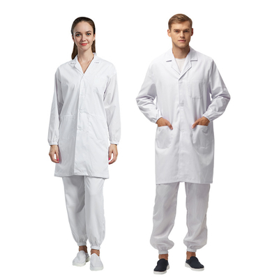 Zíperes uniformes vestuários estáticos Dustproof do ESD da oficina dos anti para a sala de limpeza