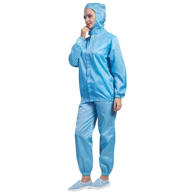 Zíperes uniformes vestuários estáticos Dustproof do ESD da oficina dos anti para a sala de limpeza