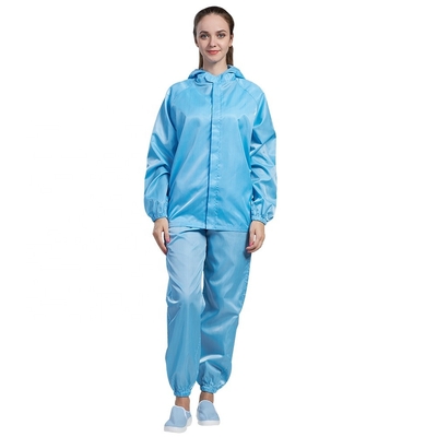 Zíperes uniformes vestuários estáticos Dustproof do ESD da oficina dos anti para a sala de limpeza