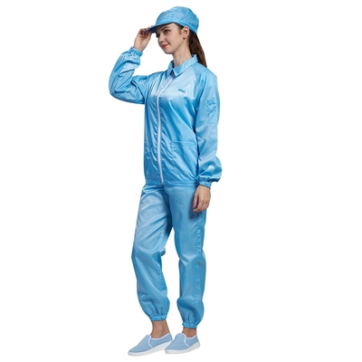 blusa estática do quarto desinfetado do algodão do poliéster dos vestuários da grade de 5mm anti