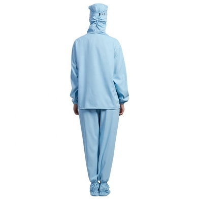 Calças longas da camisa da luva do anti Workwear estático encapuçado da sala de limpeza
