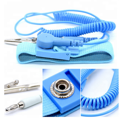 3meters linha azul bracelete da correia de pulso do ESD da tela do PVC para a sala de limpeza