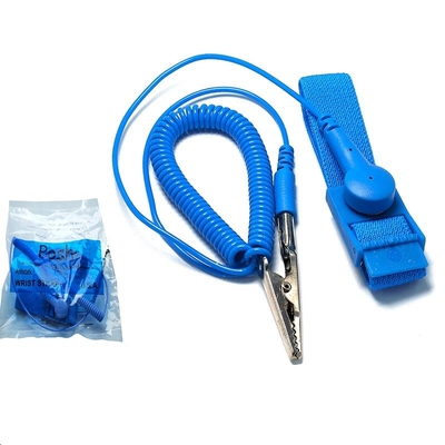 Bracelete estático elástico de nylon condutor da faixa de pulso do ESD anti que aterra o cabo