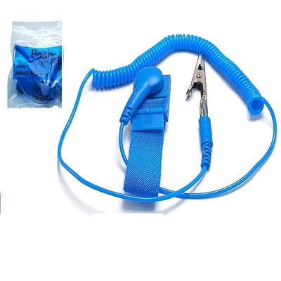Bracelete estático elástico de nylon condutor da faixa de pulso do ESD anti que aterra o cabo