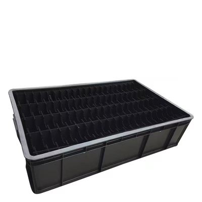 Preto feito sob encomenda plástico da circulação da pálete do anti recipiente estático do OEM do ESD