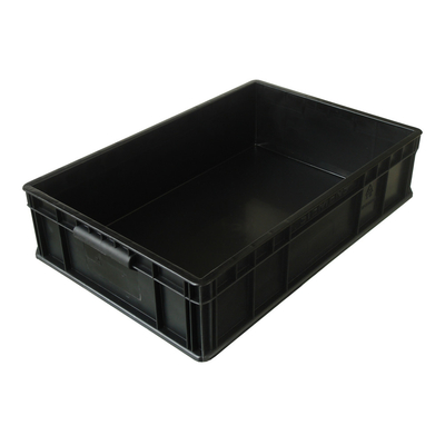 Caixas plásticas condutoras Tote Box corrugado antiestático preto do ESD