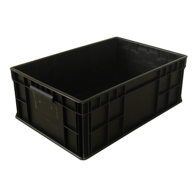 Caixas plásticas condutoras Tote Box corrugado antiestático preto do ESD
