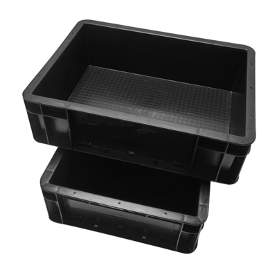 Caixas plásticas condutoras Tote Box corrugado antiestático preto do ESD