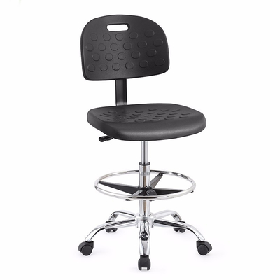 Quadro estático do metal da cadeira do laboratório do espaldar preto do ESD anti com Seat plástico duro