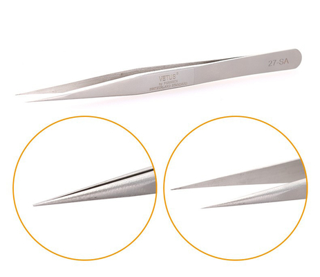 Pinça de aço inoxidável superior lisa Vetus Lash Extension Tweezers da série do SA