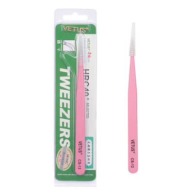 Extensões retas cor-de-rosa da pinça da pestana de ST-12 Vetus de aço inoxidável