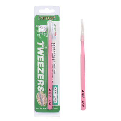 Extensões retas cor-de-rosa da pinça da pestana de ST-12 Vetus de aço inoxidável